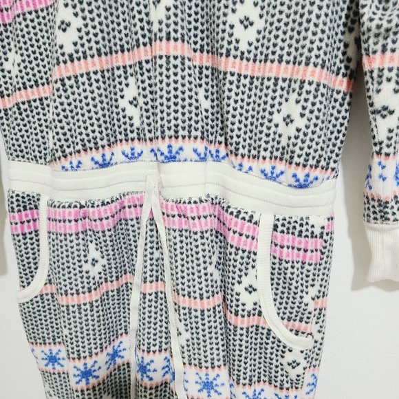 Kensie Onesie Hooded Fleece Pattern PJ's Large - Picture 14 of 16